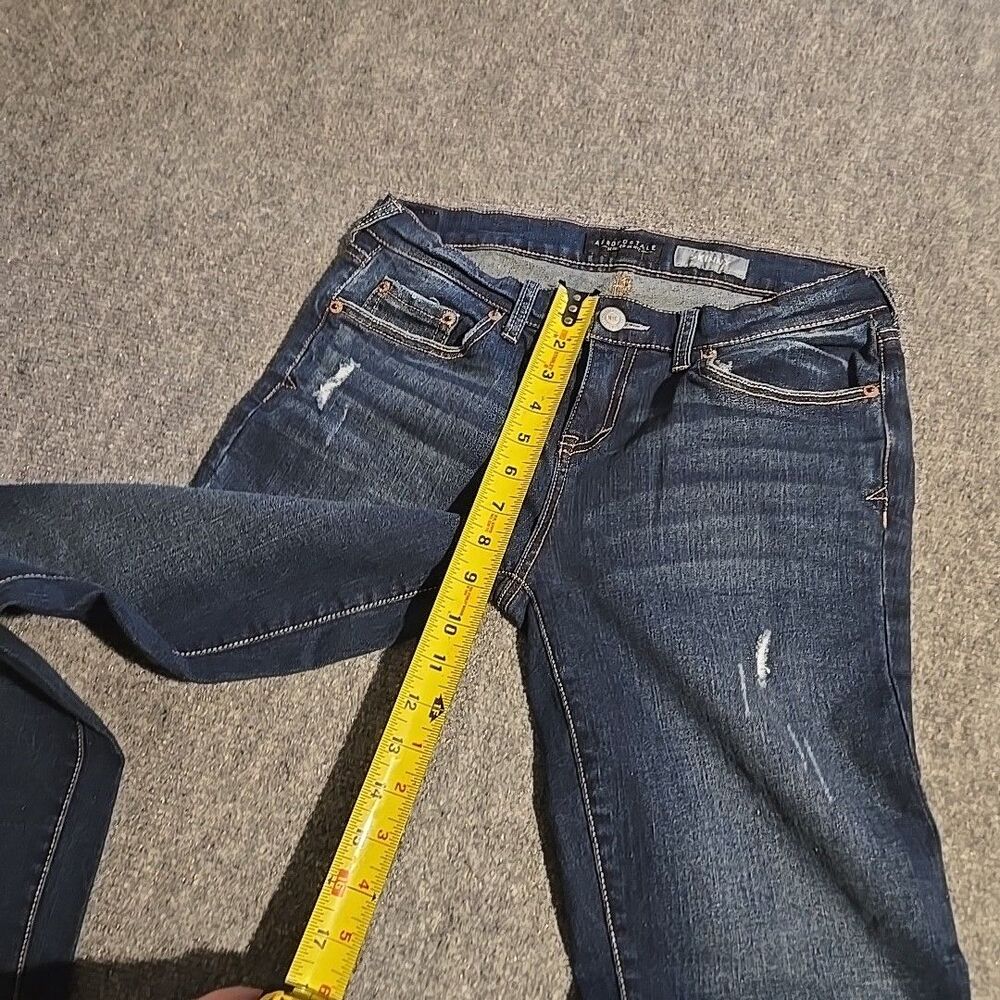 Aeropostale Skinny Denim Jeans Womens Size 8 Blue Distressed Straight - Picture 6 of 10